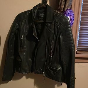 All saints pitch biker black leather jacket